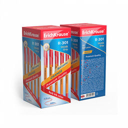 Цена за 50 шт. Ручка шариковая ErichKrause R-301 Stick&Grip Orange 0.7, цвет чернил синий (в коробке по 50 шт.)  фото 13