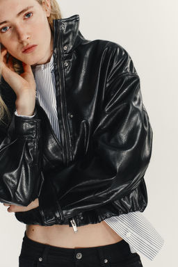 FAUX LEATHER VOLUME JACKET - Zara фото 12