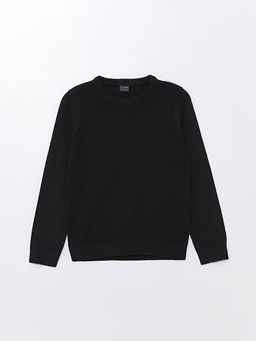 Bisiklet Yaka Dokulu Erkek ?ocuk Triko Kazak