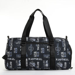 Сумка спорт L-б/н Буквы, 45*21*24, отд на молн, отд д/обуви, 2 н/кармана, дл ремень, черный - Simaland фото 3