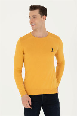 U. S. Polo Assn Мужской горчичный базовый свитер