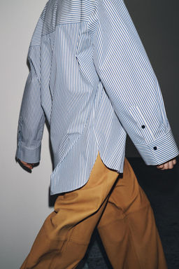 STRIPED POPLIN SHIRT ZW COLLECTION - Zara фото 4