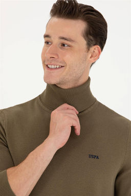 U. S. Polo Assn Мужской базовый свитер цвета хаки - U.s. polo assn фото 9