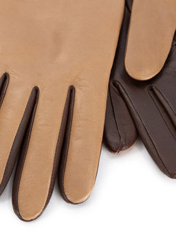 Перчатки женские ш+каш. TOUCH F-IS0065 taupe/d.brown - Eleganzza фото 3