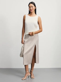 Атласная юбка миди с разрезом / Zarina