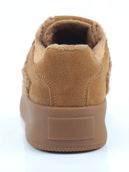 04-P133-2C BROWN Кроссовки демисезонные женские (натуральная замша, байка)