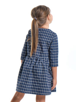 Платье для девочки нарядное в клетку детское праздничное UD 6832 син клетка - Mini maxi фото 2