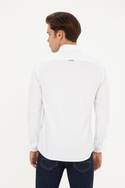 Мужская белая базовая рубашка с длинным рукавом - U.s. polo assn фото 5