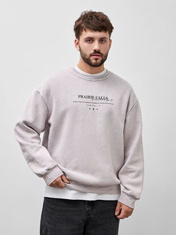 Свитшот мужской серый с надписью Prairie calls - Mark formelle фото 6