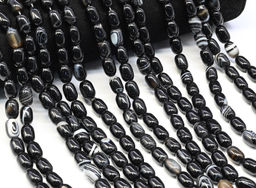 Бусины из агата глазкового рис 8*12мм, 38см, 32 бусины Радуга камня