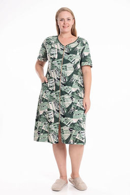 Халат М322167зб зеленый/бежевый