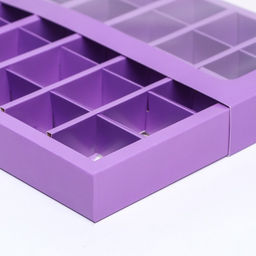Коробка для конфет 25 шт с окном, 22 х 22 х 3,5 см, сиреневый - UPAK LAND фото 4
