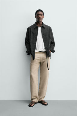 BLAZER RELAXED FIT ESTRUCTURA WAFFLE / Negro