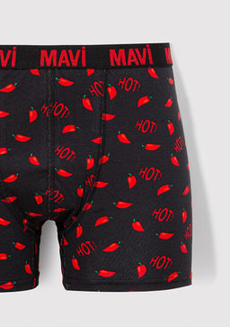 Biber Detayl? Siyah Boxer - Mavi фото 2