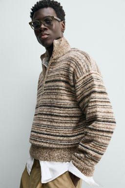 QUARTER-ZIP TWISTED YARN JUMPER - Zara фото 12