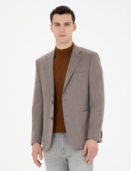 A__k Kahverengi Slim Fit %100 Ka_mir Ceket