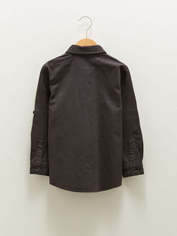 Bask?l? Uzun Kollu Gabardin Erkek ?ocuk G?mlek - Waikiki фото 2