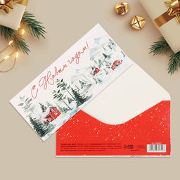 Цена за 10 шт. Конверт для денег «С Новым годом!», 16.5 х 8 см