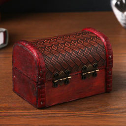 Шкатулка для украшений «Сундучок. Плетёнка », дерево, 6×5×8 см