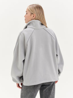 Олимпийка с контрастными окантовками и утяжкой "Серая" женская