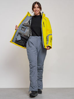 Горнолыжная куртка женская зимняя желтого цвета 2316J - Chunmai фото 10