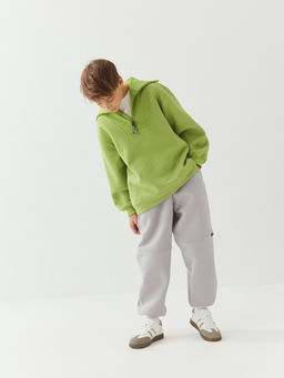 Джоггеры оверсайз Пепел с карманами утепленные 7+