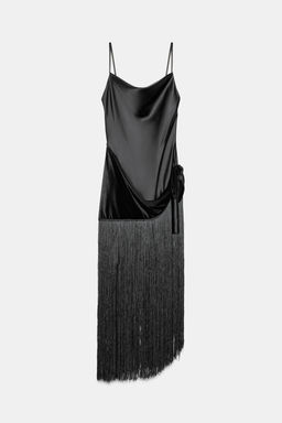 LONG DRESS WITH FRINGING - Zara фото 8