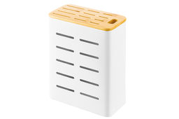 Подставка для ножей 17,5*9,3*21,5 см Белая + бамбуковая крышка - Elan gallery фото 5