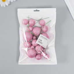 Декор для творчества «Шарики розовый блеск», d=2; 3; 3.5 и 4 см, набор 20 шт.