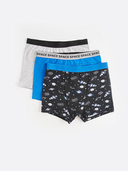 Bask?l? Erkek ?ocuk Boxer 3l?