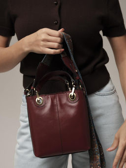 Сумка кожаная кросс-боди Deboro 30347 бордовый