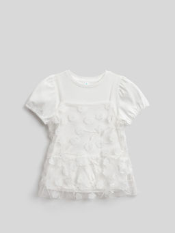 ACOOLA / Блузка детская для девочек Gagara белый  фото 3