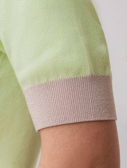 Джемпер с коротким рукавом тонкой вязки из вискозы с люрексом