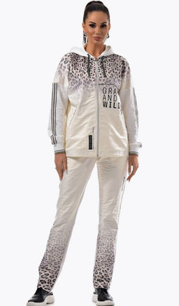 Толстовка из футера комбинированного с принтованной плащевой тканью - А+б коллекция фото 29