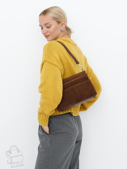 Сумка женская кожаная 8269PEF cocoa Polina&Eiterou  в Новосибирске