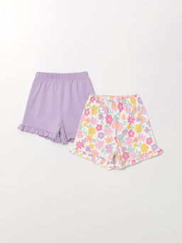 Beli Lastikli ?i?ekli K?z Bebek ?ort 2li