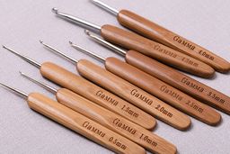 Для вязания Gamma RHB крючок с бамбуковой ручкой бамбук алюминий d 3.5 мм 13.5 см в блистере  фото 8