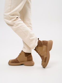 Ботинки EDART 305.927 ka. Круассан+коричневый капучино замша/байка - Ed'art фото 14