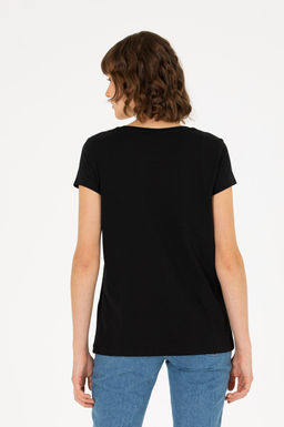 U. S. Polo Assn Женская черная базовая футболка с круглым вырезом - U.s. polo assn фото 5