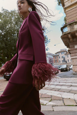 FEATHER CUFF BLAZER - Zara фото 3