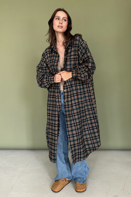 Рубашка удлиненная AUTUMN046/03/Бежевый, зелёный - M&G all natural фото 8