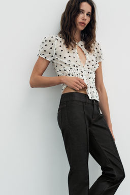 TRF WAXED LOW-RISE JEANS - Zara фото 2