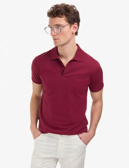 Bordo Slim Fit %100 Pamuk K_vr_lmaz Polo Yaka Basic Ti__rt