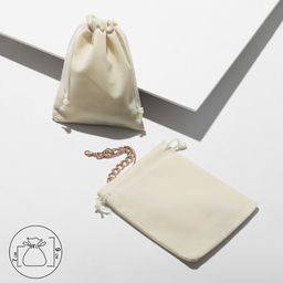 Цена за 50 шт. Мешочек бархатный, 10x12см, цвет бежевый - Simaland фото 2