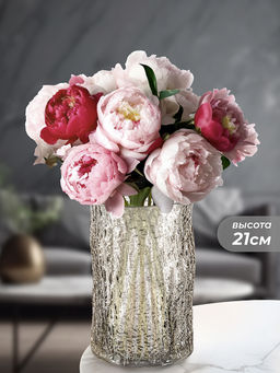 Ваза 14*14*21 см 2 л серая, стекло