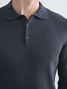 B?y?k Beden Polo Yaka Uzun Kollu Erkek Triko Kazak