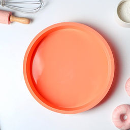 Форма для выпечки Доляна «Круг», силикон, 28×5.5 см, внутренний d=25.5 см, оранжевая