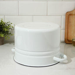 Цена за 2 шт. Кастрюля эмалированная, 8 л, d=25.5 см, с крышкой, без деколи, белая