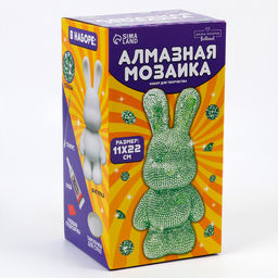 Алмазная мозаика на фигурке Зайка, зеленый - Школа талантов фото 4