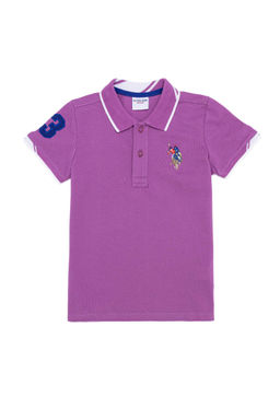 Фиолетовая футболка с воротником поло для мальчиков Basic - U.s. polo assn фото 5